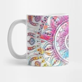 Digital Fluid Art Design - from Original Flip Cup Technique - Pastel Blue Mandala Mug